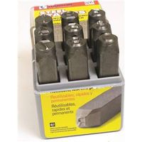 Ch Hanson 20581 Standard Number Stamp, 1/4 in, 3/8 in, 2-5/8 in L, 9 Pieces