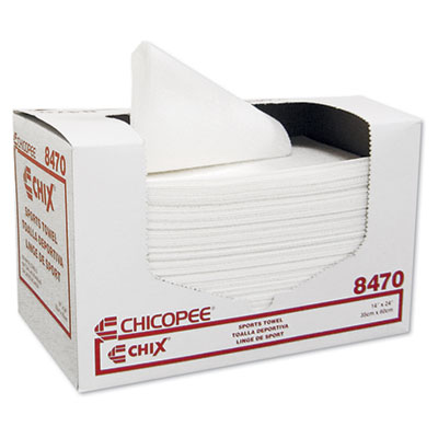 Sports Towels, 14 x 24, White, 100 Towels/Pack, 6 Packs/Carton