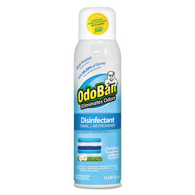 Disinfectant/Fabric & Air Freshener 360 Spray, Fresh Linen, 14 oz Can