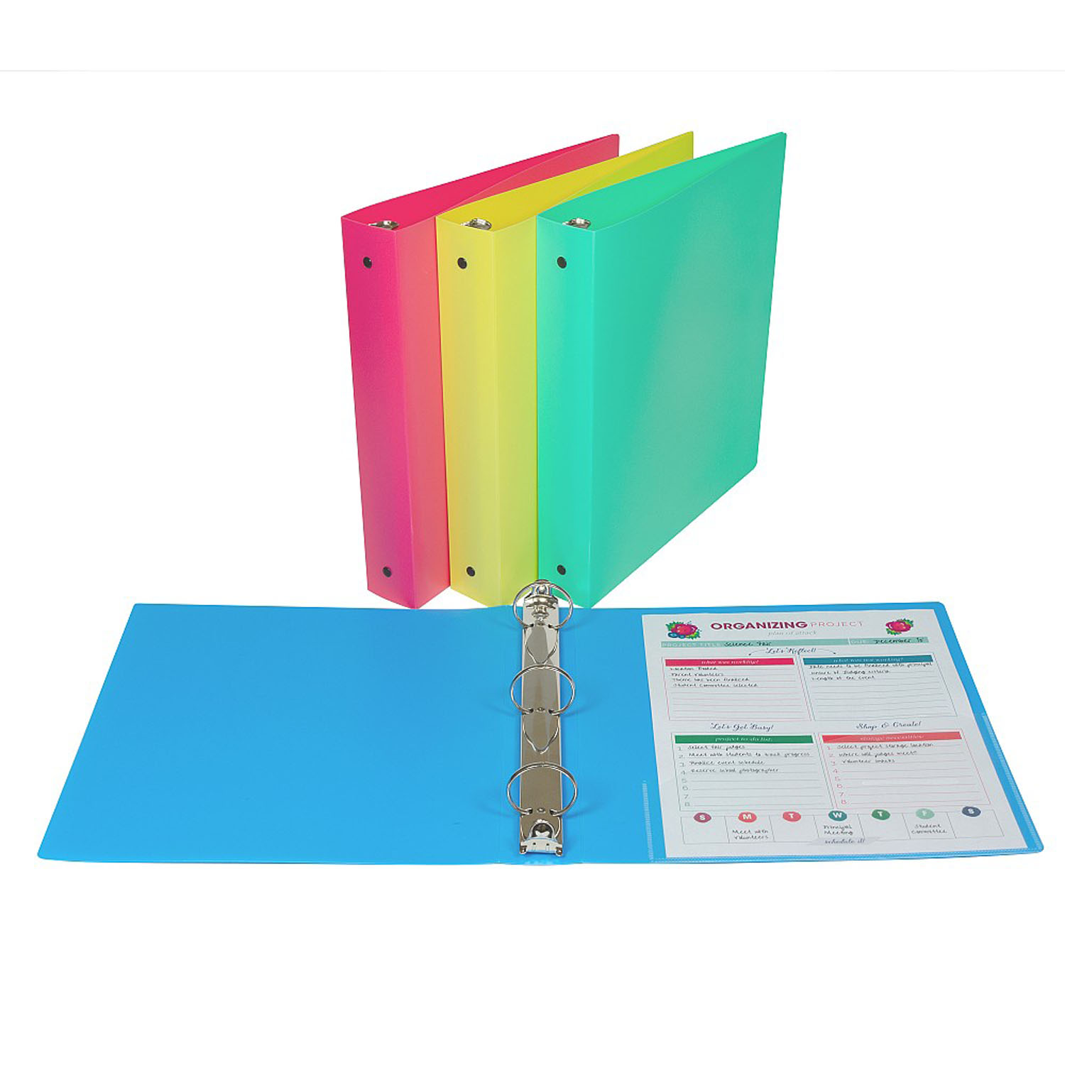 3-Ring Binder, 1-1/2" Capacity, Assorted Colors