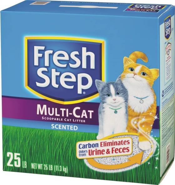 Fresh Step Scoop Away 30468 Multi-Cat Scoopable Cat Litter, 25 lb, Dry Solid