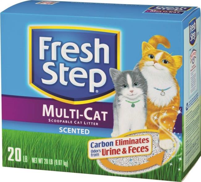 Fresh Step 30438 Multi-Cat Scoopable Cat Litter, 20 lb Box, Dry Solid