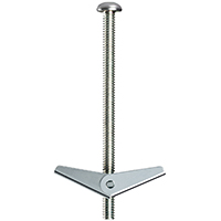Cobra 082Y Spring Toggle Bolt, 1/8 in x 3 in, Steel, Plated