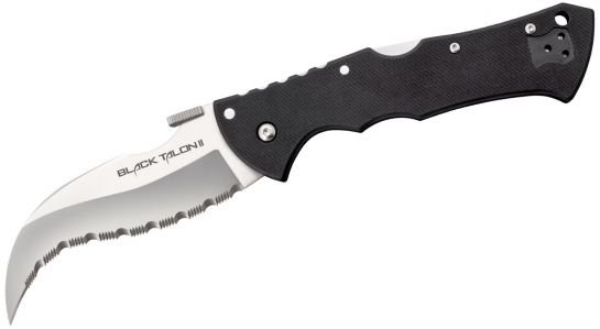Cold Steel Black Talon II Folding Knife 4" Serrated Blade G10 Handles