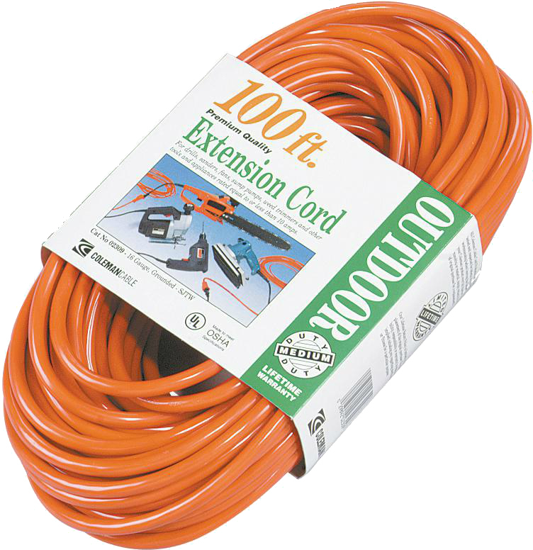 100-FOOT 16/3 OUTDOOR EXTENSION CORD