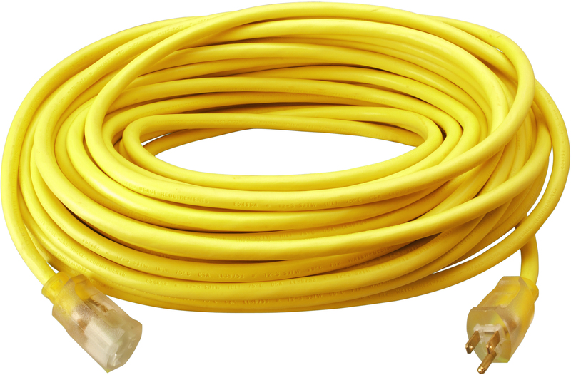 50-Foot 12/3 Yellow Extension Cord