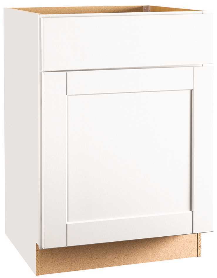RSI HOME PRODUCTS ANDOVER SHAKER BASE CABINET, WHITE, 24 IN.