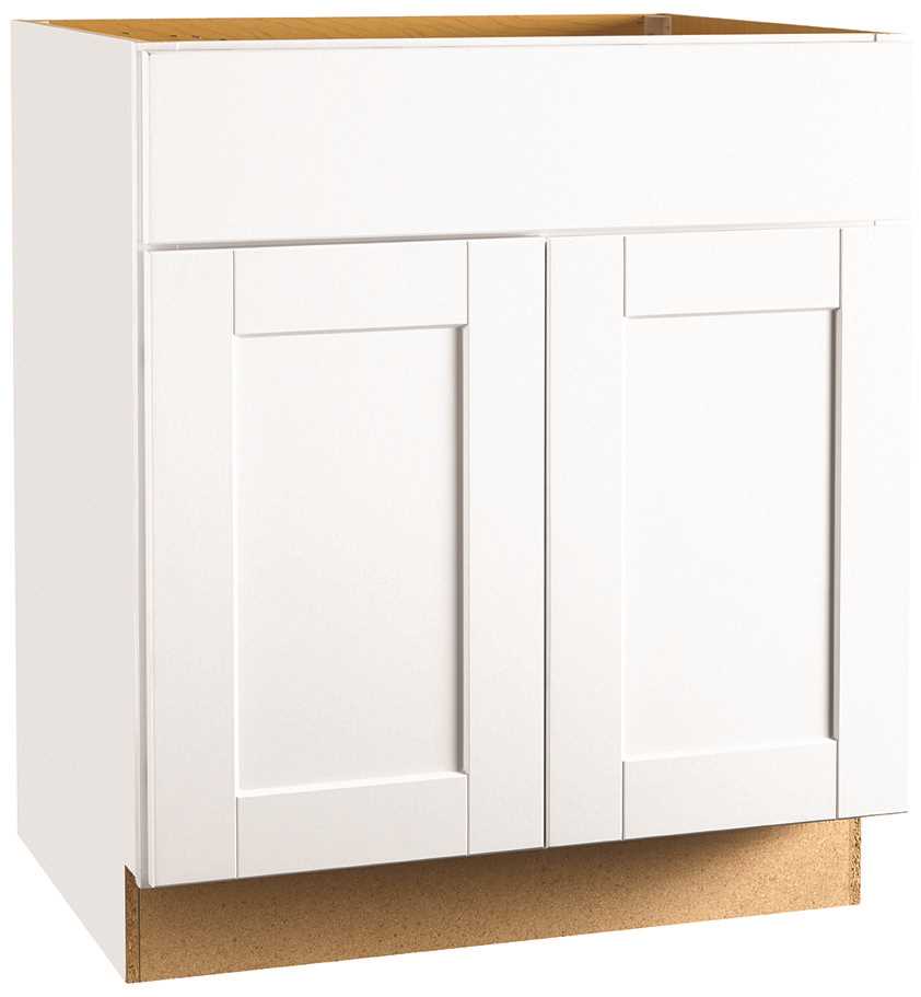RSI HOME PRODUCTS ANDOVER SHAKER SINK BASE CABINET, WHITE, 30 IN.