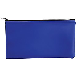 Fabric Deposit Bag, 5.5 x 11, Vinyl, Blue, 3/Pack