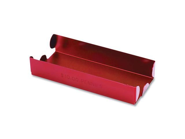 Metal Coin Tray, Pennies, 3.5 x 10 x 1.75, Red