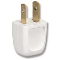 Academy 2601-6W-L Easy Install Non-Grounded Straight Electrical Plug, 125 V, 10 A, 2 P, 2 W, White