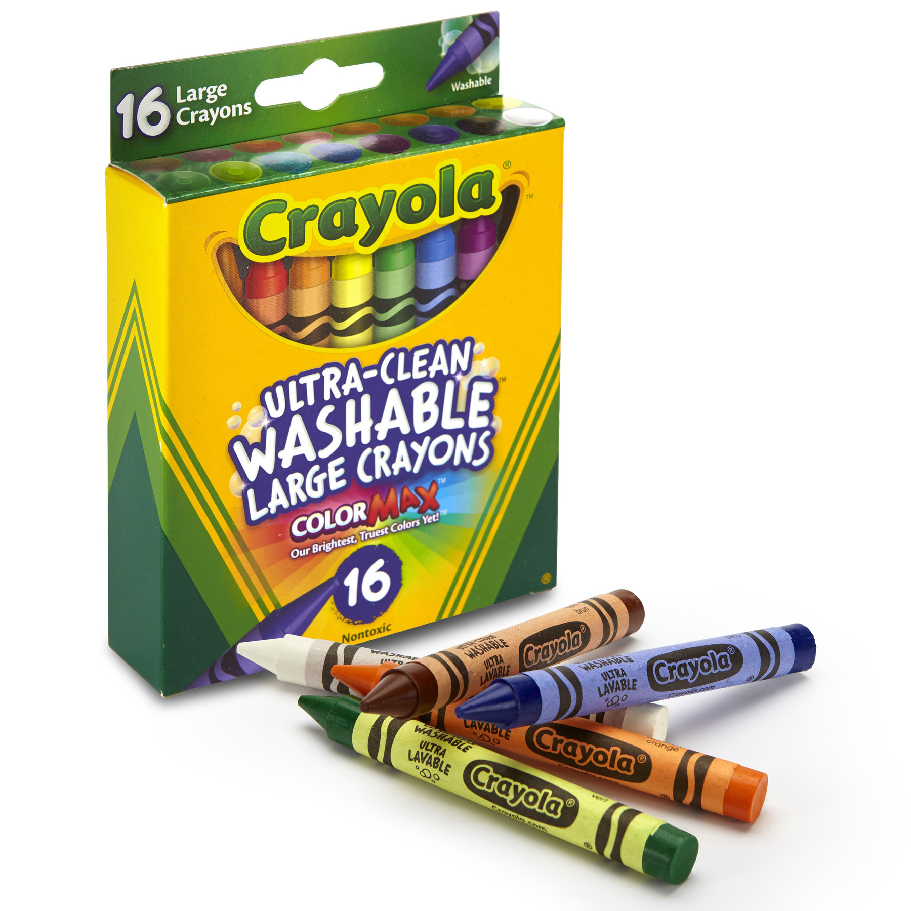 Large Washable Crayons, 16 Colors