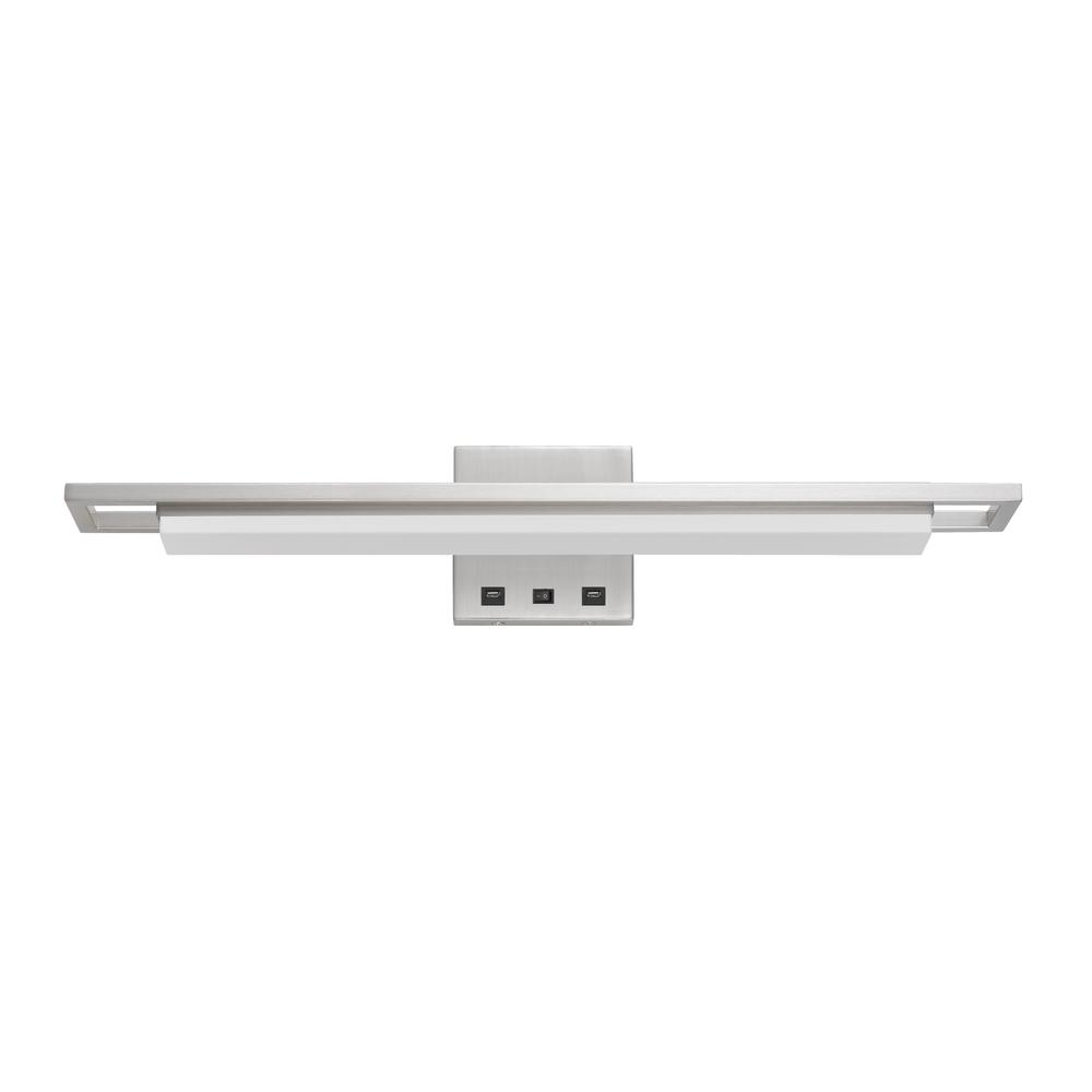 Newry LED metal over the desk wall sonce with 2 USB charging ports