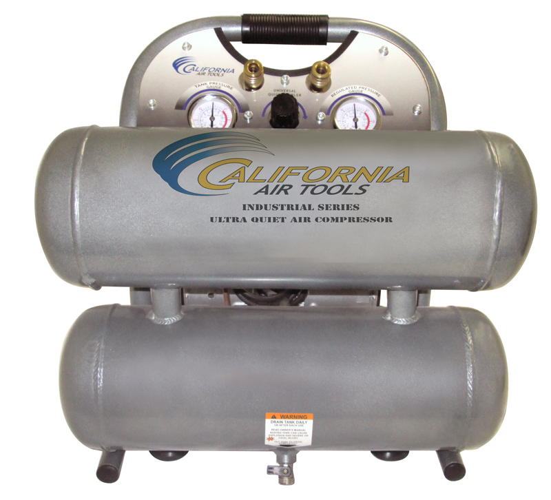 California Air Tools 4610ALFC Ultra Quiet & Oil-Free 1.0 Hp, 4.6 Gal. Aluminum Twin Tank Air Compressor (Condor Pressure Switch)