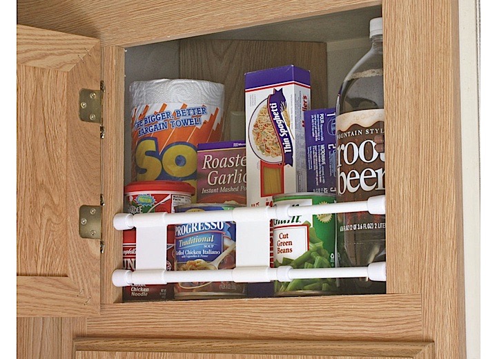 CUPBOARD DOUBLE BAR SET - 10IN TO 17IN WHITE
