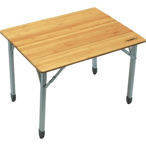 Bamboo Folding Table W/Al Legs,Adj,Cmpct(25.5X19.75X18-25.5)