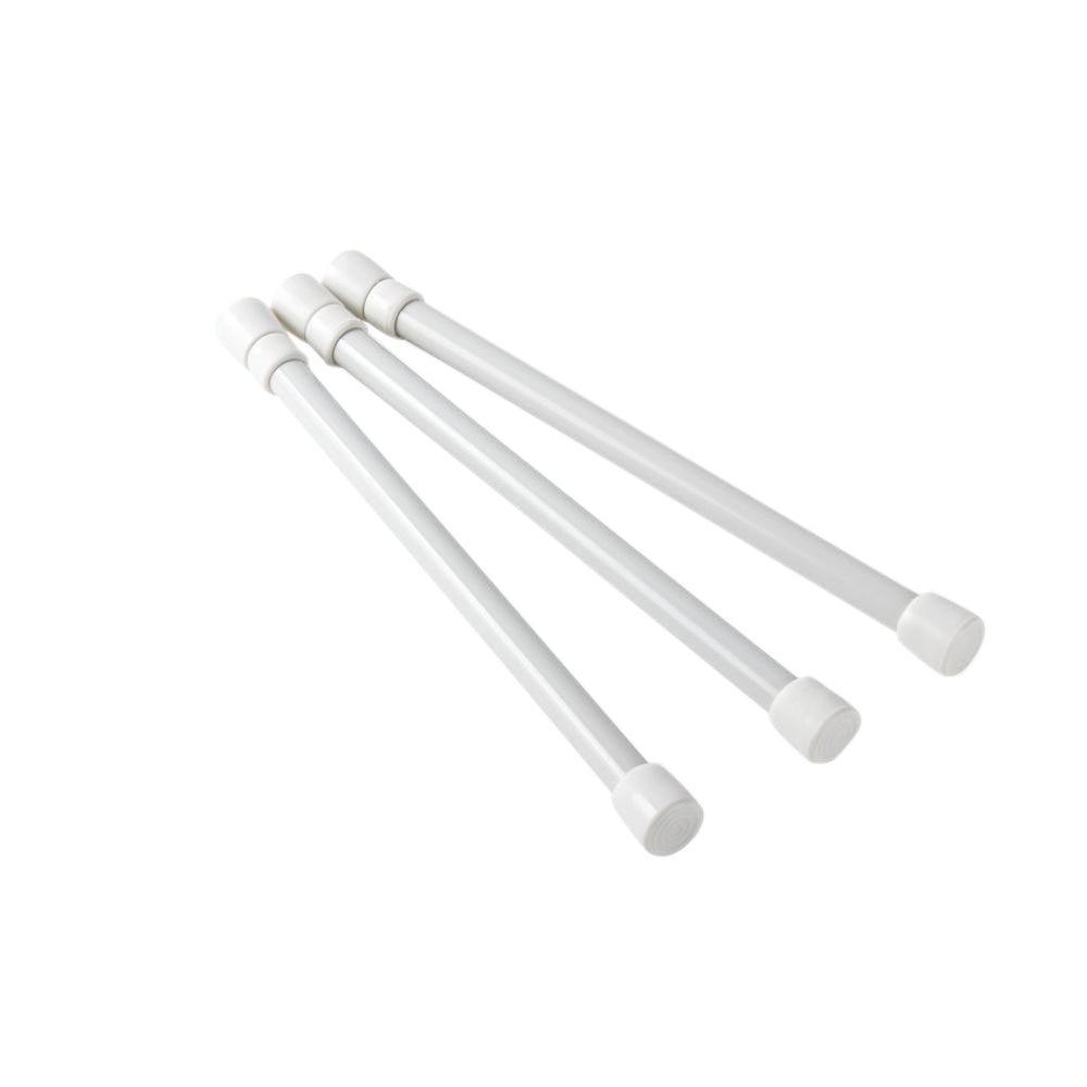Cupboard Bar, 10In To 17In White  3Pk