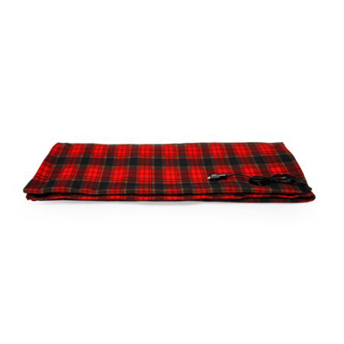 Heated Blanket, 12Volt, 59In X 43In, Red/Black Plaid