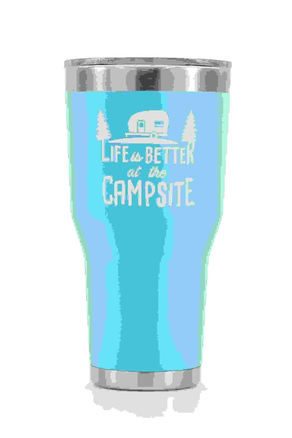 Life Is Better At The Campsite Tumbler, Painted Cool Blue, 30Oz