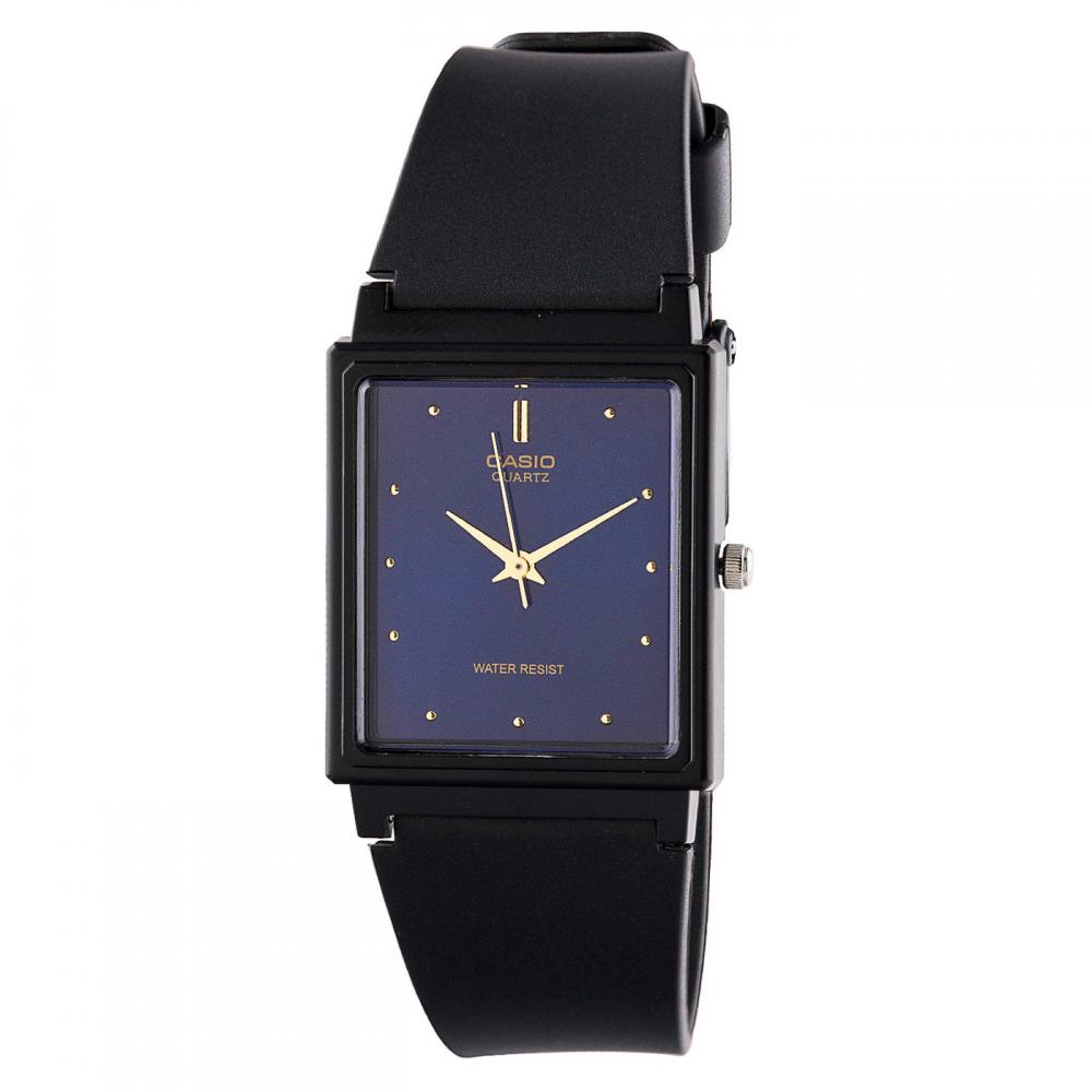 CASIO 3-HAND BLUE DIAL BLACK RESIN BAND