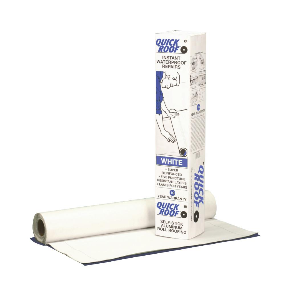 QUICK ROOF - WHITE IS A SELF-STICK ALUM SUPER REINFORCED SURFACE WITH A RA ADHES