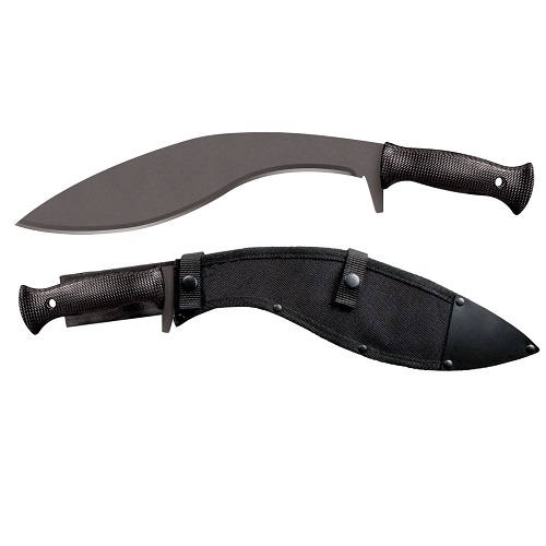 Kukri Plus Machete, Black Handle & Blade w/Sheath, 13 inch