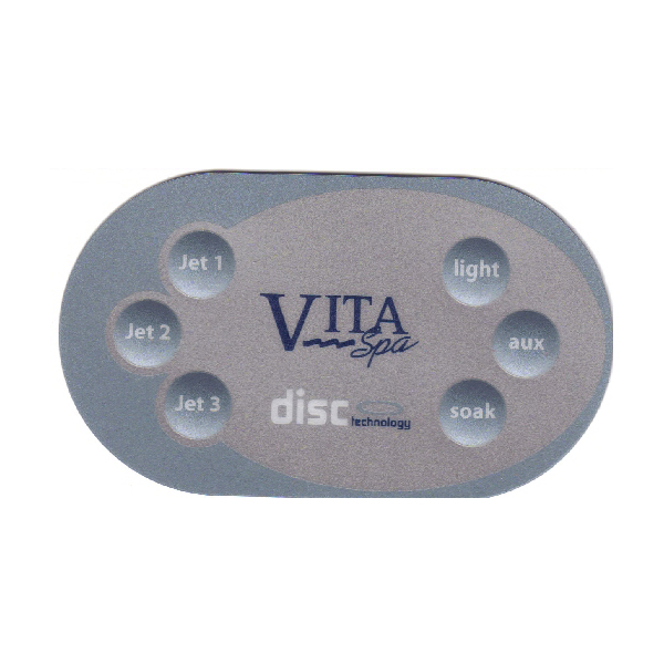 Spaside Control, Vita L700/DISC, Auxilliary, 6-Button, Pump1-Pump2-Pump3, Light-Aux-Soak