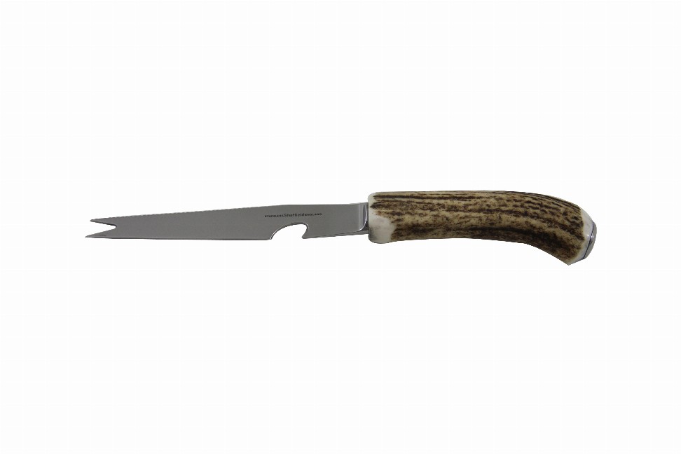 Horn Handle  Naturally Shed 8.5" Bar Knife Stainless Blade