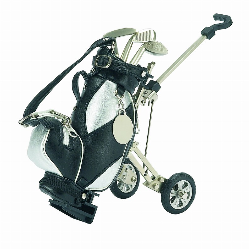 Golf Cart Pen Holder Black/Silver with 3 Pens