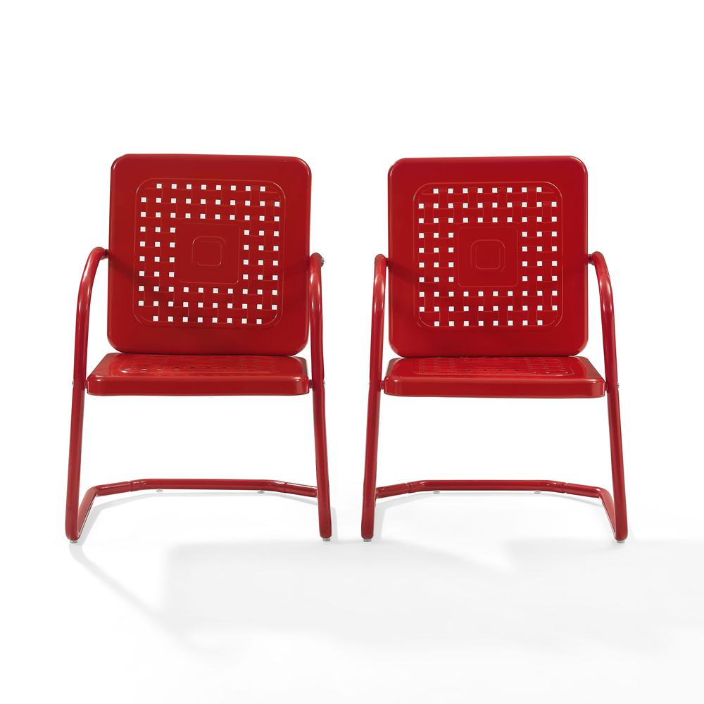 Bates 2Pc Outdoor Metal Armchair Set Red - 2 Armchairs