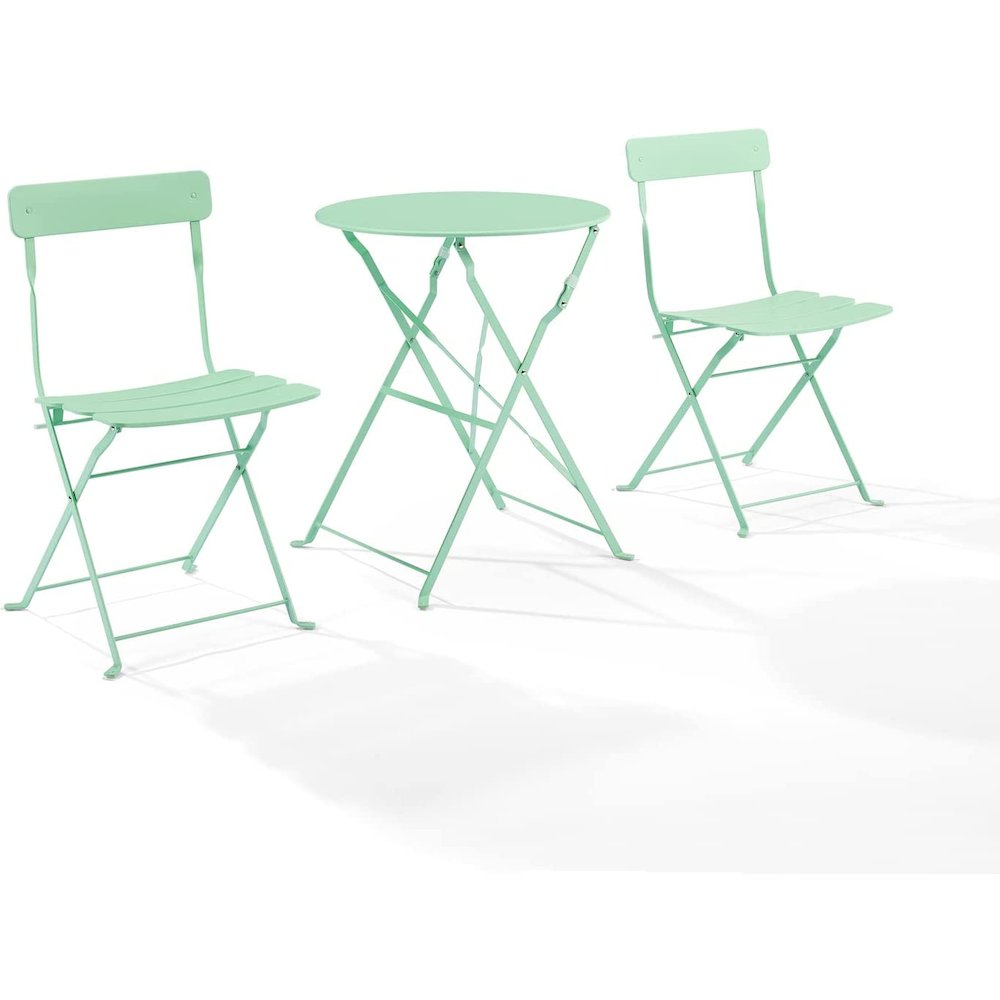 Karlee 3Pc Indoor/Outdoor Metal Bistro Set Mint - Bistro Table & 2 Chairs