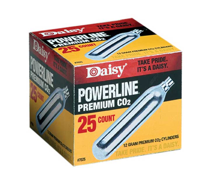 Daisy Outdoor Products CO2 Cylinder 25 Count Silver 12gm