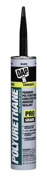 Dap 18816 Construction Adhesive Sealant, 10.1 oz, Cartridge, Black, Paste