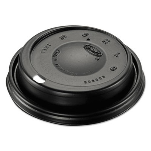 Cappuccino Dome Sipper Lids, Black, Plastic, 100/Pack, 10 Packs/Case