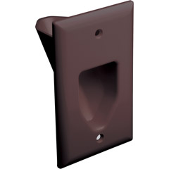 DataComm Electronics 45-0001-BR 1-Gang Recessed Low-Voltage Cable Plate (Brown)