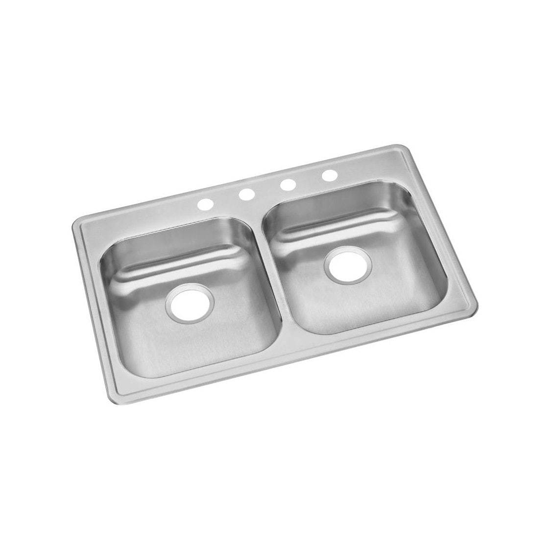 33 X 21 Three Hole Double Bowl Stainless Steel SINK ADA