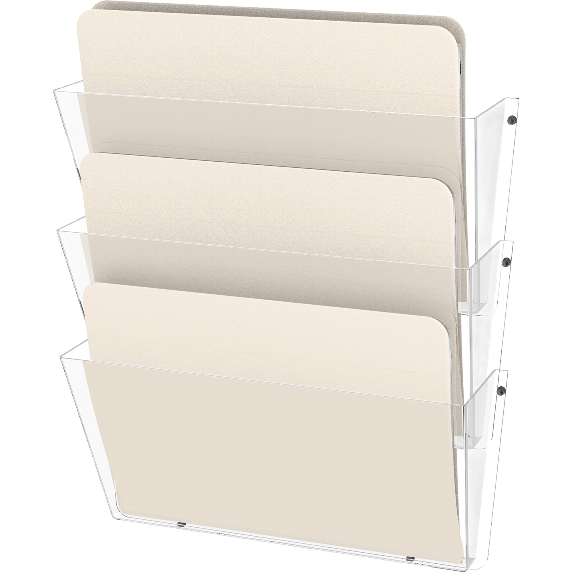 Unbreakable Wall File Set, Letter, Three Pocket, Clear