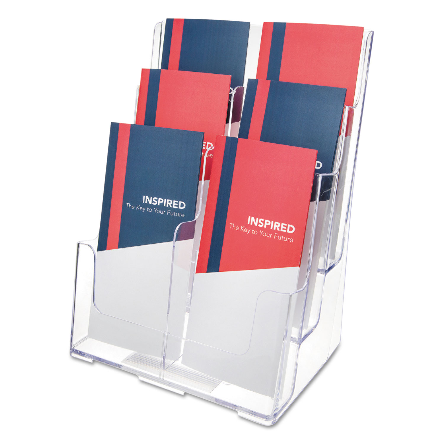Multi Compartment DocuHolder, Six Compartments, 9 5/8w x 6 1/4d x 12 5/8h, Clear