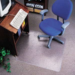 EconoMat Anytime Use Chair Mat for Hard Floor, 36 x 48 w/Lip, Clear