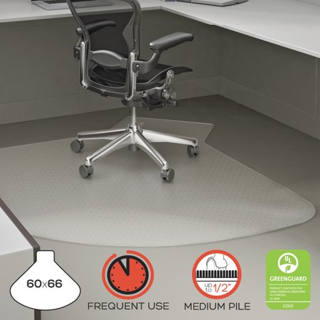 SuperMat Frequent Use Chair Mat, 60" x 66", Medium Pile, Clear