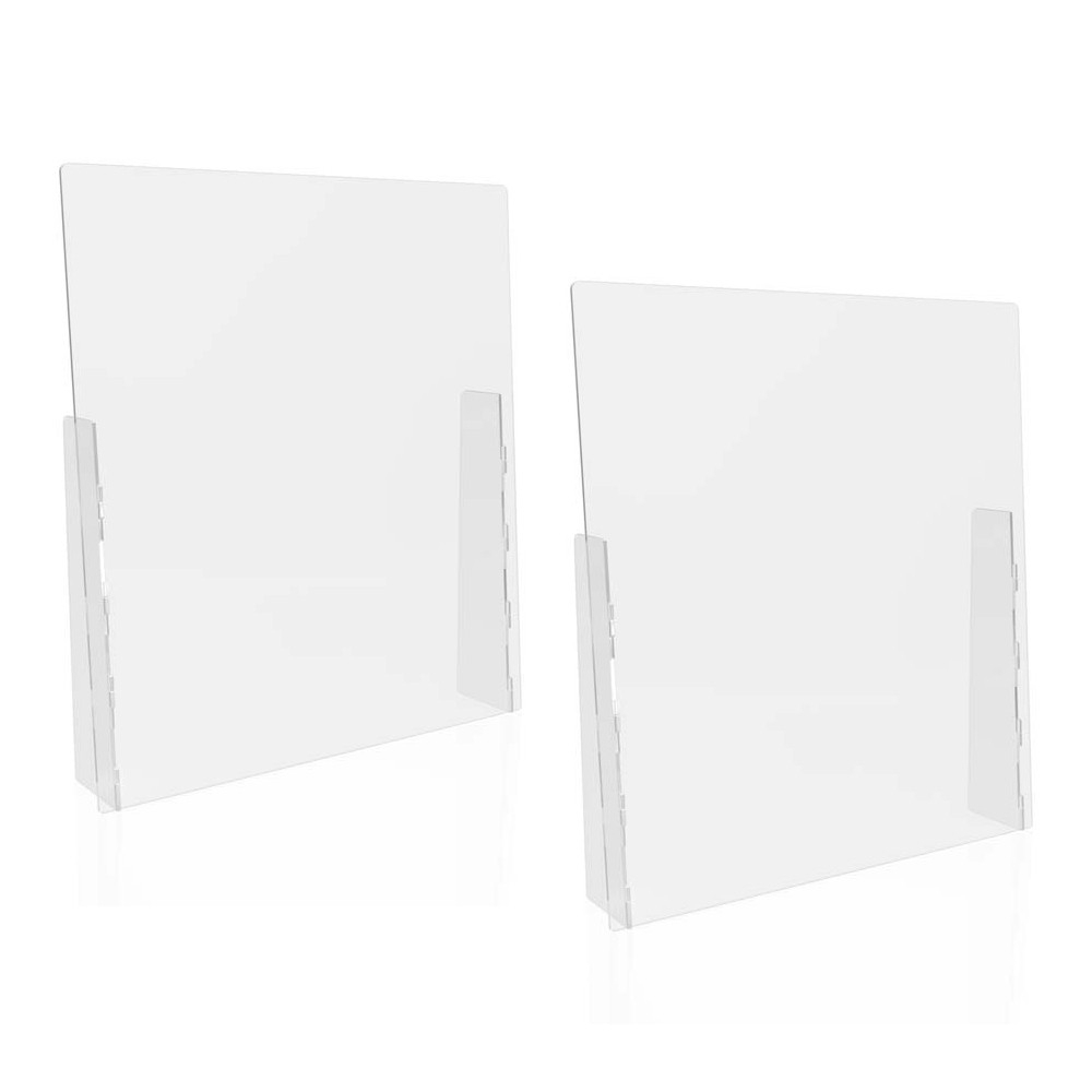 Counter Top Barrier with Full Shield, 31.75" x 6" x 36", Acrylic, Clear, 2/Carton