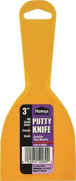Homax 40-00030 Heavy Duty Putty Knife, 3 in W, High Impact Polystyrene