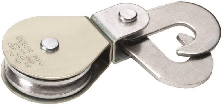 Deuer DB20HS Swivel Eye Scissor Hook Block, 3/16 in, 480 lb, Steel, Bright Zinc Plated