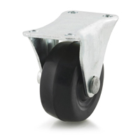 DH Casters C-GD General Duty Rigid Caster, 2-1/2 in Dia X 1-1/8 in W, 100 lb, Soft Rubber