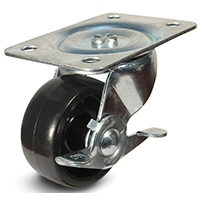 DH Casters C-GD General Duty Swivel Caster With Brake, 3 in Dia X 1-1/4 in W, 220 lb, Plastic