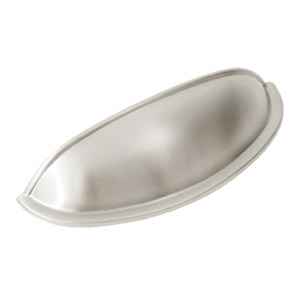 West Side Cabinet and Drawer Pull Cup Handle, Satin Nickel