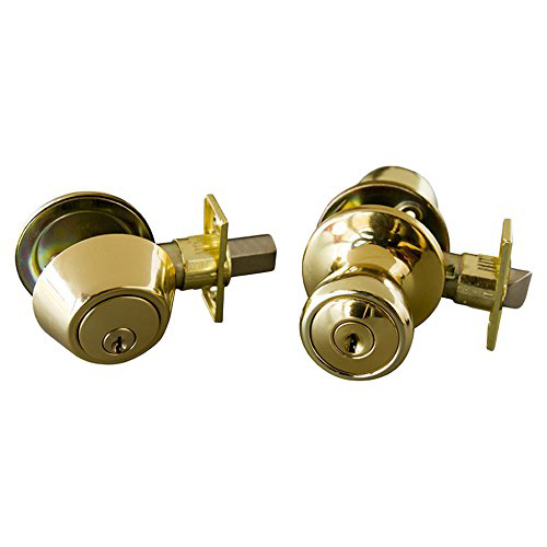 Gateway Terrace Double Entry with Deadbolts Combo, Polished Brass