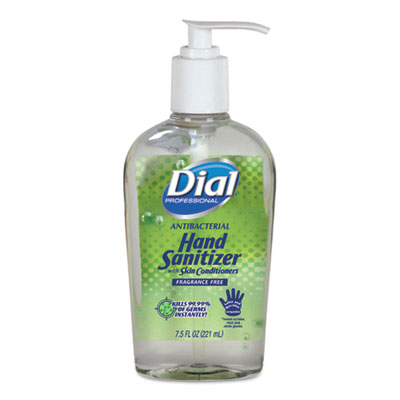 Antibacterial Gel Hand Sanitizer with Moisturizer, 7.5 oz, Pump, Fragrance-Free