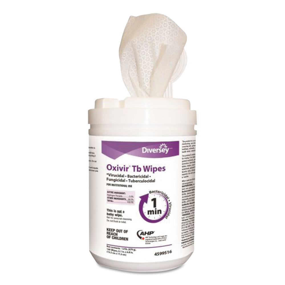 Diversey Oxivir TB Disinfectant Wipes, 12 Canisters 