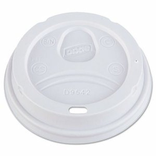 Dome Drink-Thru Lids, Fits 12-16oz Paper Hot Cups, White, 1000/Carton